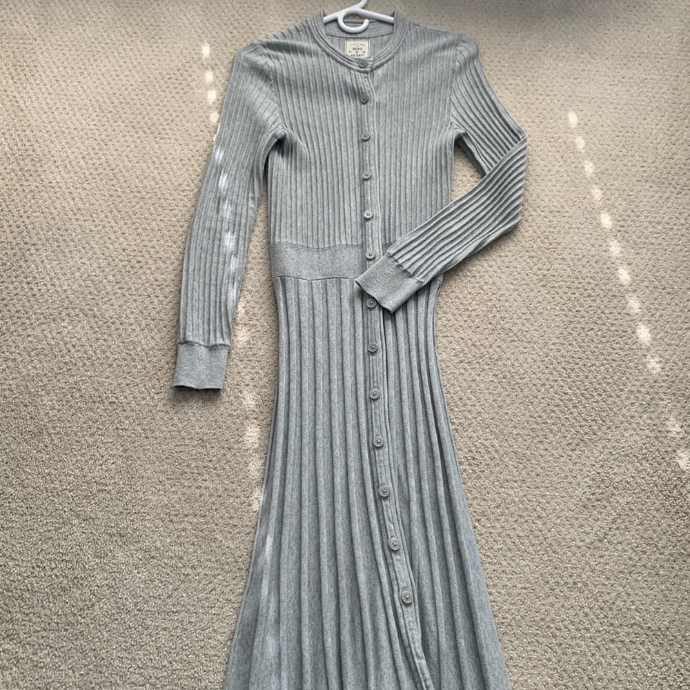 Hope & Henry Button Front Dress Gray Women